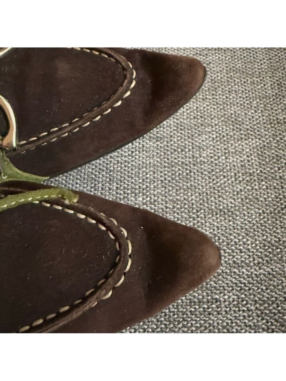 Women’s Diane B Milano Suede Green Brown Shoes Vintage Italy 38.5 Used - Picture 15 of 16